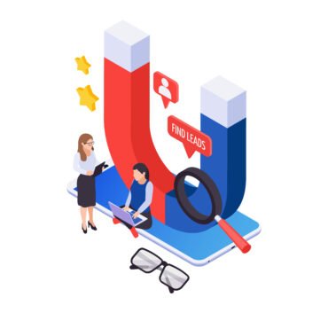 Infographic showing AI web scraping process for lead generation.