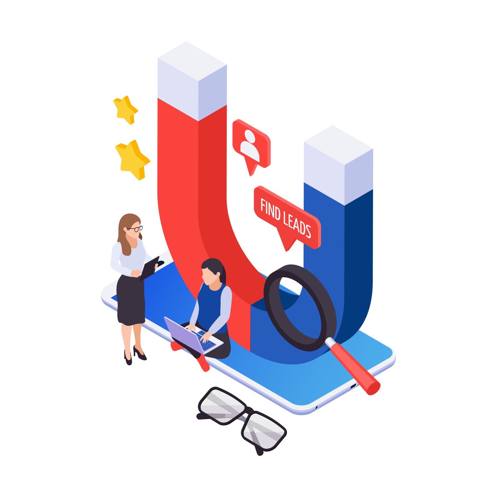 Infographic showing AI web scraping process for lead generation.